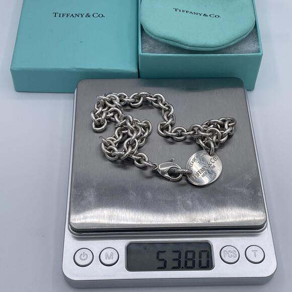 Tiffany & Co Return to Tiffany Oval Tag Sterling Silver 15" Choker Necklace - Picture 6 of 9